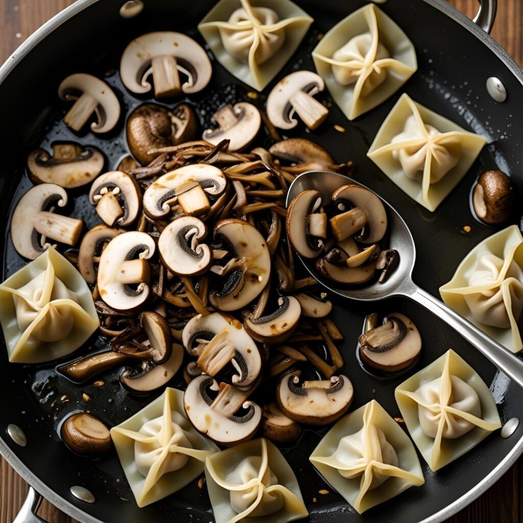 Golden crispy spicy chicken wontons recipe on a white plate