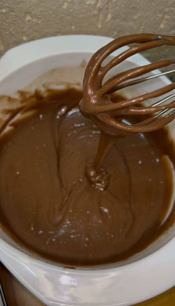 Step-by-step process of baking a chocolate cake