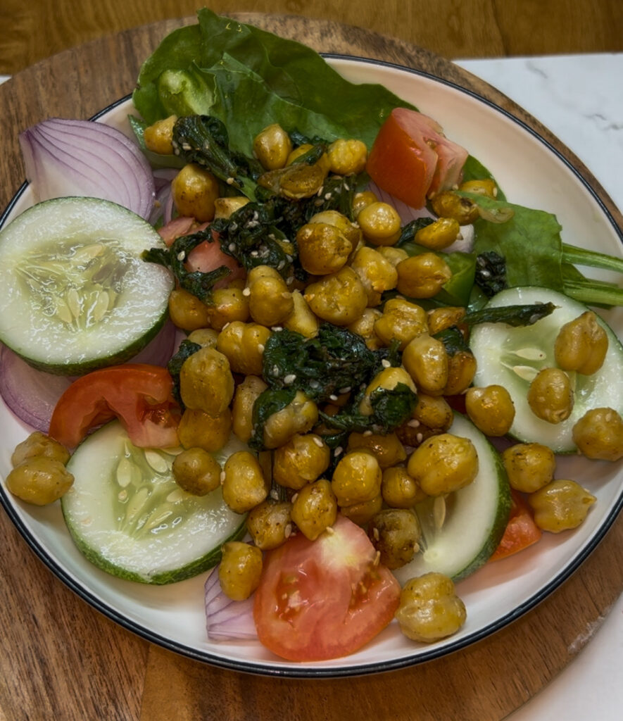 Vibrant vegetarian Mediterranean salad perfect for meal prep