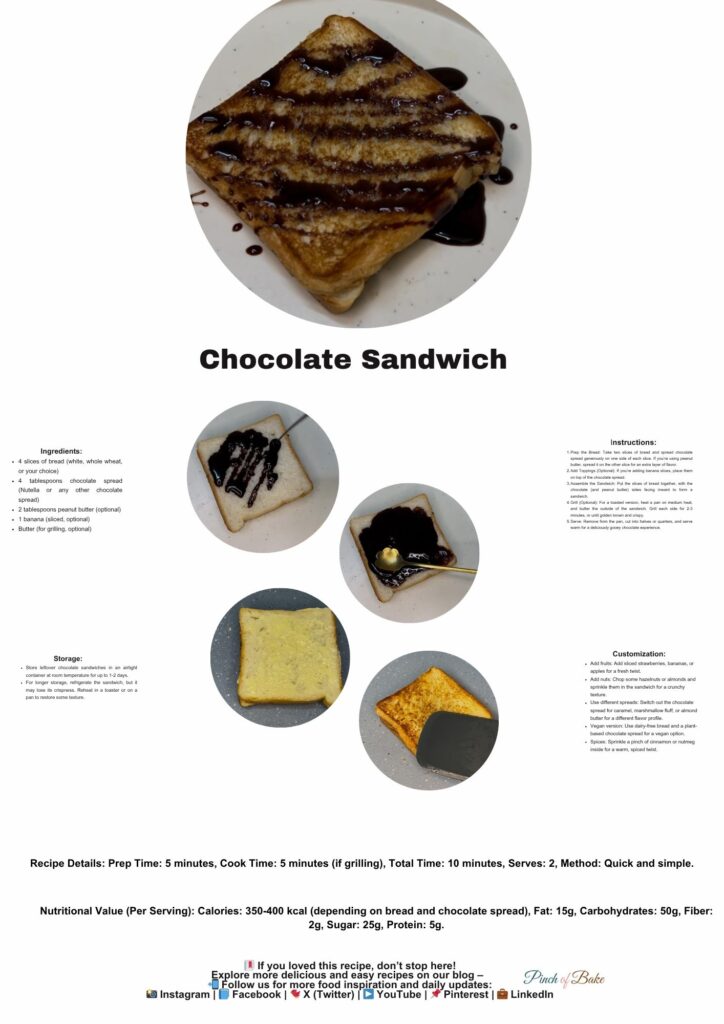 Child enjoying a freshly made chocolate sandwich with a big smile