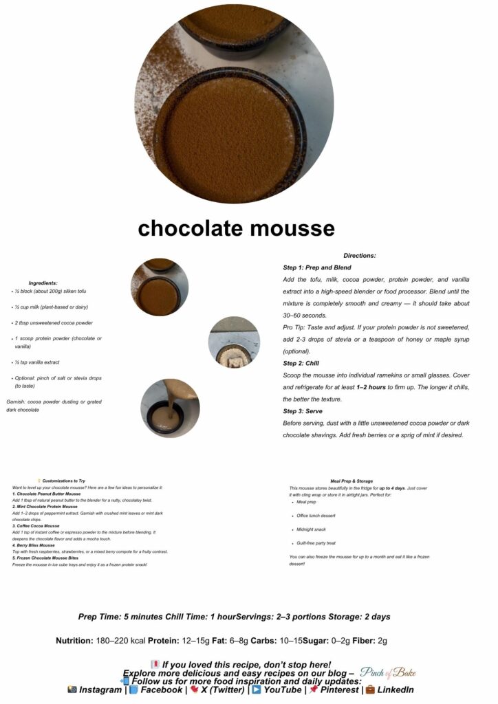 Layered chocolate mousse dessert in elegant presentation