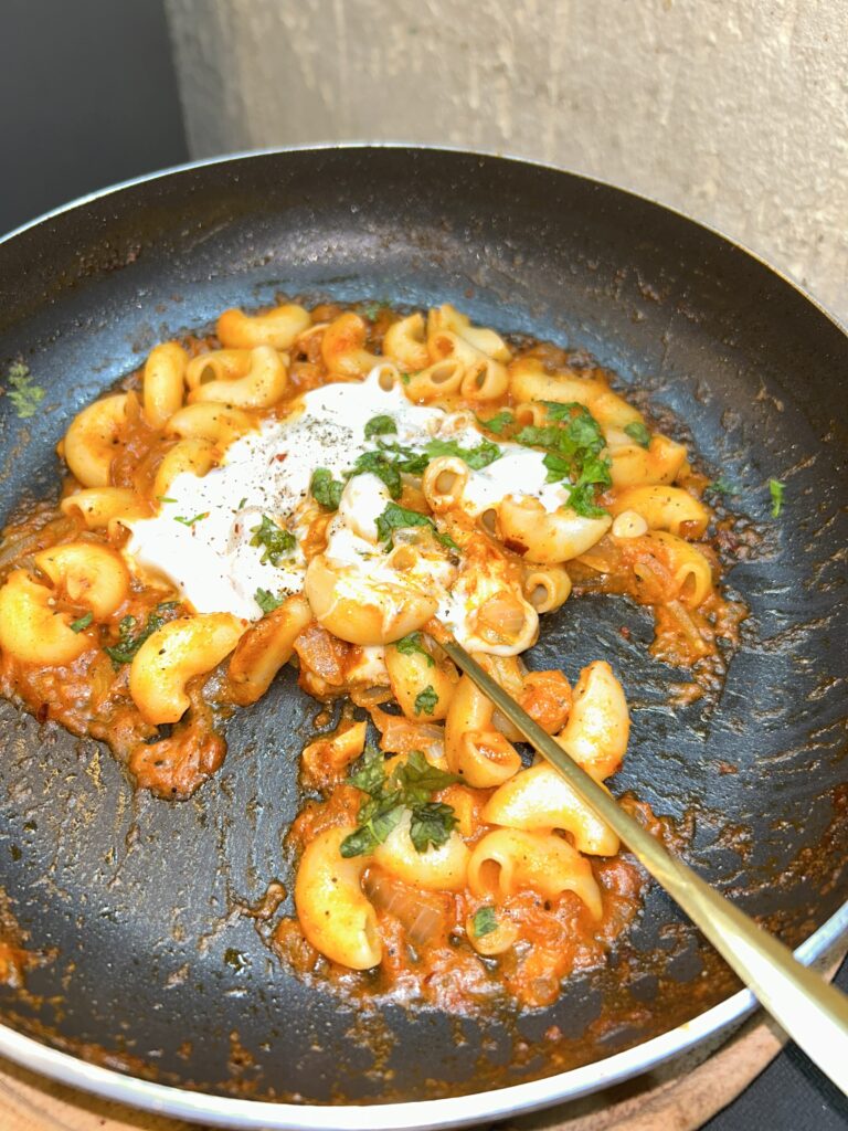 Restaurant-style red sauce pasta recipe with fresh herbs
