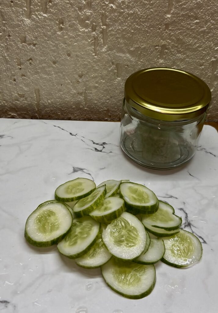 Refreshing creamy cucumber salad served with summer BBQ