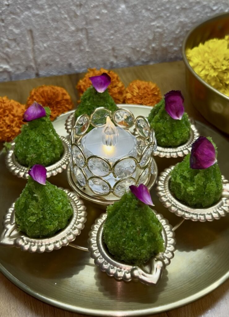 Traditional Ukadiche Modak served on a banana leaf