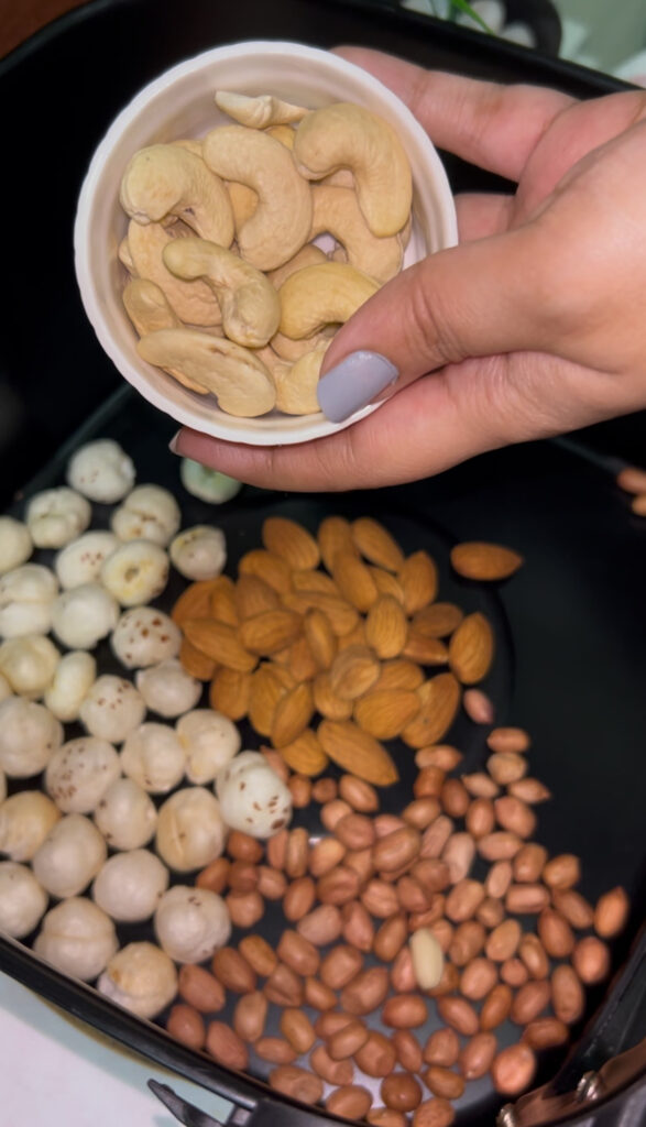 Homemade trail mix packed in a reusable bag for on-the-go snack