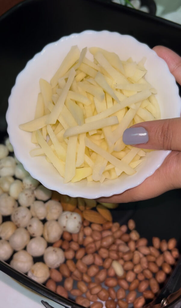 Homemade trail mix packed in a reusable bag for on-the-go snack