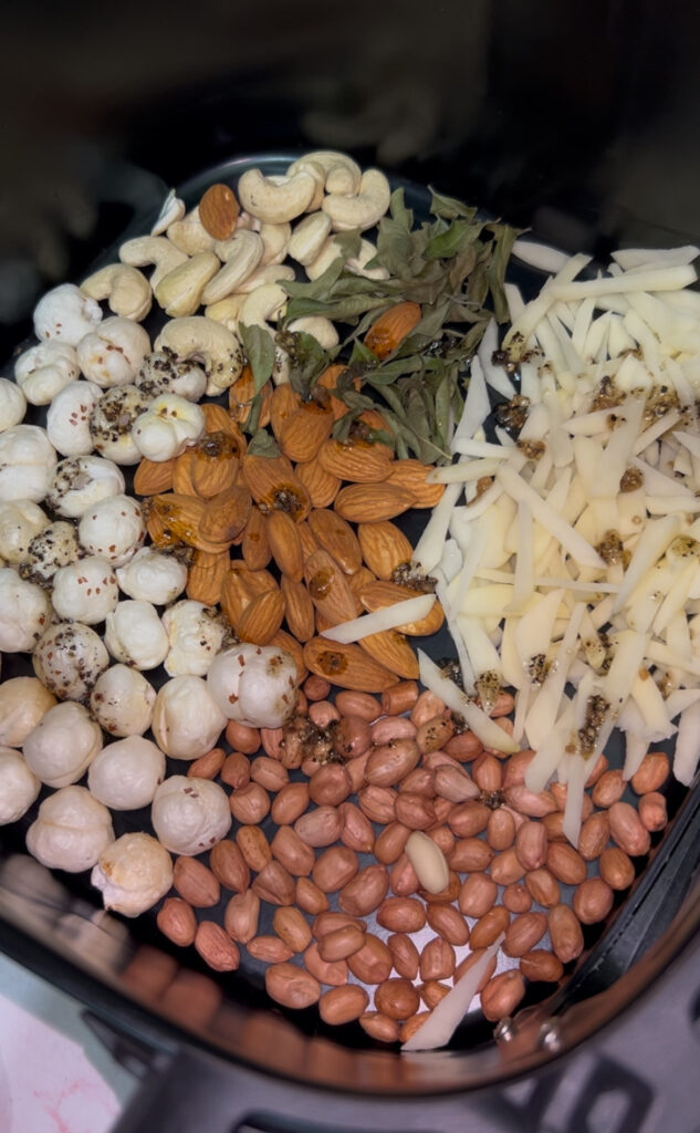 Homemade trail mix packed in a reusable bag for on-the-go snack