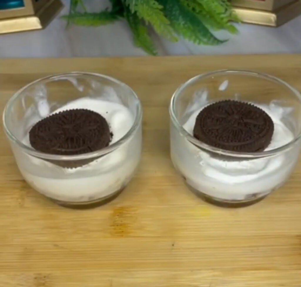 Delicious no-bake chocolate dessert on a white plate